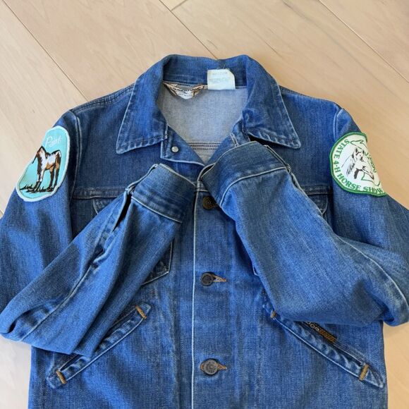 Vintage Sedgefield Denim Jacket 16 Blue 80s FFA Made in USA Horse Racing Western - Picture 4 of 9